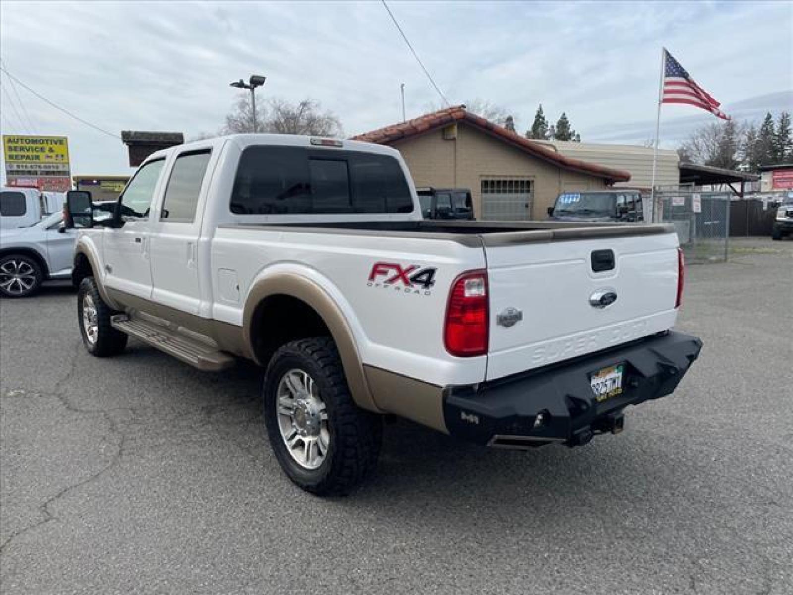 2014 Oxford White/Pale Adobe Metallic Ford F-250 Super Duty King Ranch (1FT7W2BT2EE) with an 6.7L Power Stroke 6.7L Biodiesel Turbo V8 400hp 800ft. lbs. Common Rail Direct Injection engine, 6-Speed Shiftable Automatic transmission, located at 800 Riverside Ave, Roseville, CA, 95678, (916) 773-4549, 38.732265, -121.291039 - DIESEL CREW CAB 4X4 FX4 KING RANCH SERVICE RECORDS - Photo #4
