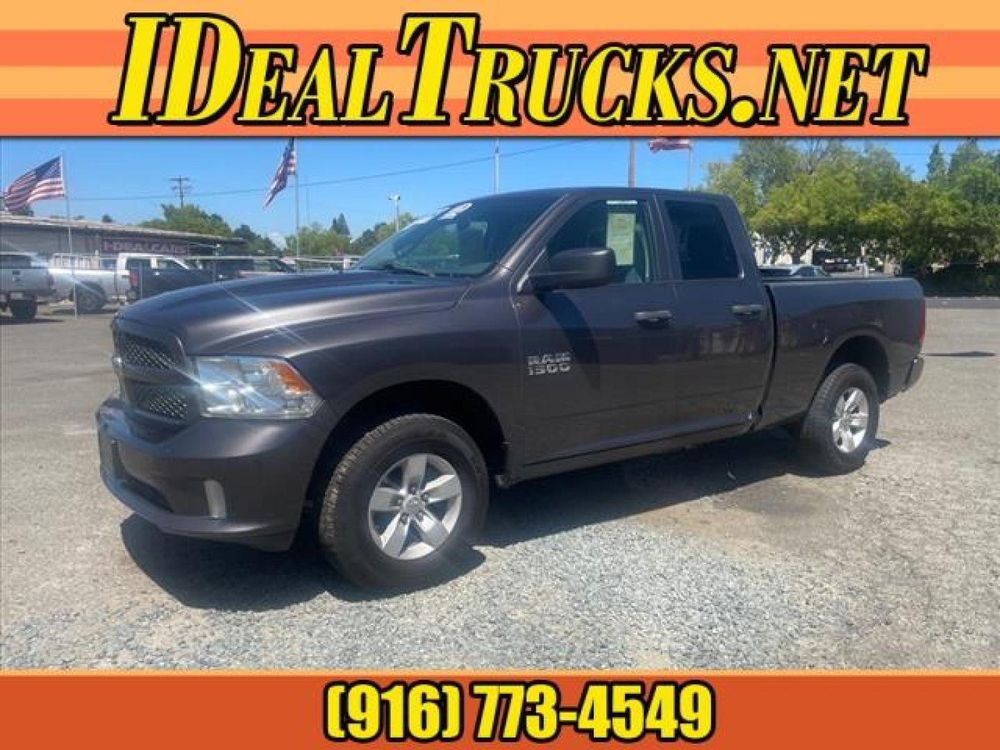 2018 Granite Crystal Metallic Clear Coat RAM 1500 Express (1C6RR7FG3JS) with an 3.6L 3.6L Flex Fuel V6 305hp 269ft. lbs. Sequential Multiport Fuel Injection engine, 8-Speed Shiftable Automatic transmission, located at 800 Riverside Ave, Roseville, CA, 95678, (916) 773-4549, 38.732265, -121.291039 - 4X4 QUAD CAB EXPRESS ONE OWNER - Photo#0