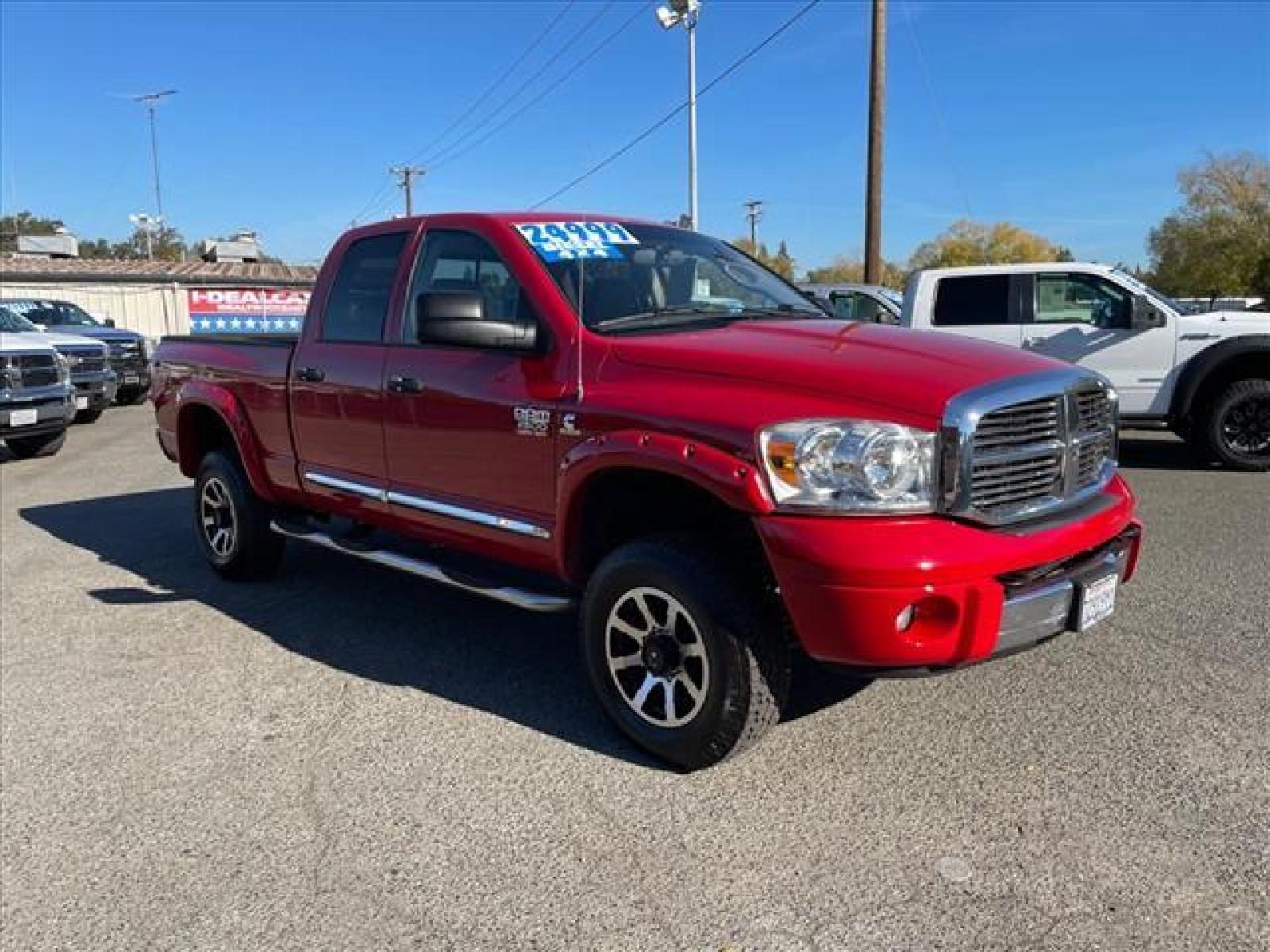 2009 Flame Red Clear Coat Dodge Ram 2500 Laramie (3D7KS28LX9G) with an 6.7L Cummins 6.7L Diesel Turbo I6 350hp 650ft. lbs. Common Rail Direct Injection engine, 6-Speed Shiftable Automatic transmission, located at 800 Riverside Ave, Roseville, CA, 95678, (916) 773-4549, 38.732265, -121.291039 - CUMMINS DIESEL 4X4 LARAMIE SERVICE RECORDS ON CLEAN CARFAX - Photo #1