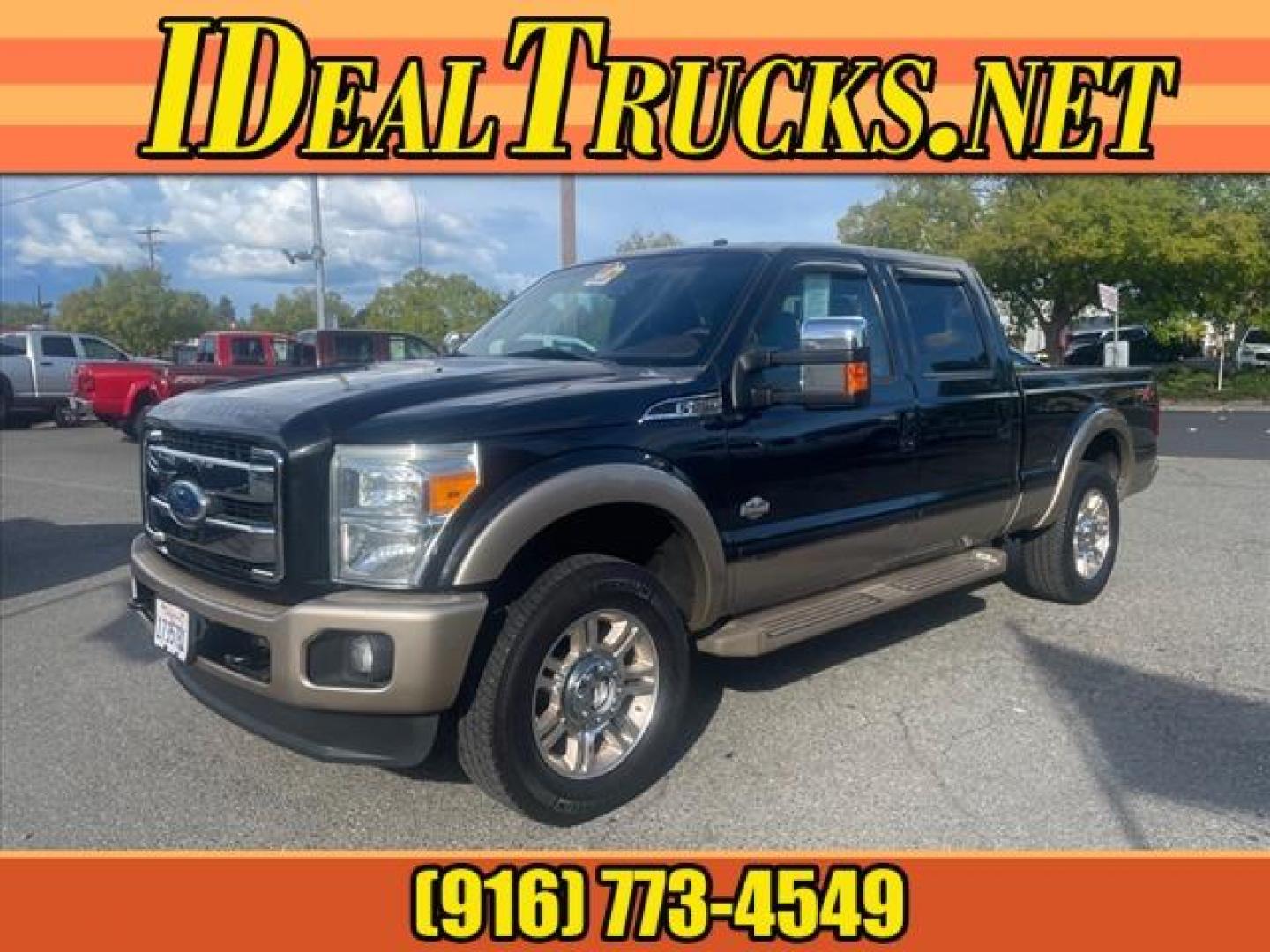 2011 Black/Pale Adobe Metallic Ford F-250 Super Duty King Ranch (1FT7W2BT7BE) with an 6.7L Power Stroke 6.7L Biodiesel Turbo V8 400hp 800ft. lbs. Common Rail Direct Injection engine, 6-Speed Shiftable Automatic transmission, located at 800 Riverside Ave, Roseville, CA, 95678, (916) 773-4549, 38.732265, -121.291039 - DIESEL CREW CAB 4X4 FX4 KING RANCH FULLY LOADED SERVICE RECORDS ON CLEAN CARFAX - Photo#0