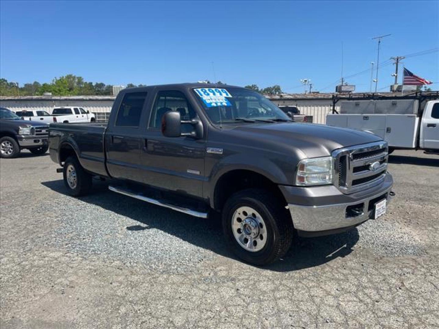 2005 Dark Shadow Grey Clearcoat Metallic Ford F-250 Super Duty XLT (1FTSW21P05E) with an 6.0L Power Stroke 6.0L Diesel Turbo V8 325hp 560ft. lbs. Direct Injection engine, 5-Speed Automatic transmission, located at 800 Riverside Ave, Roseville, CA, 95678, (916) 773-4549, 38.732265, -121.291039 - DIESEL CREW CAB 4X4 XLT LOW MILES NEW EGR AND OIL COOLER ONE OWNER CLEAN CARFAX - Photo#1