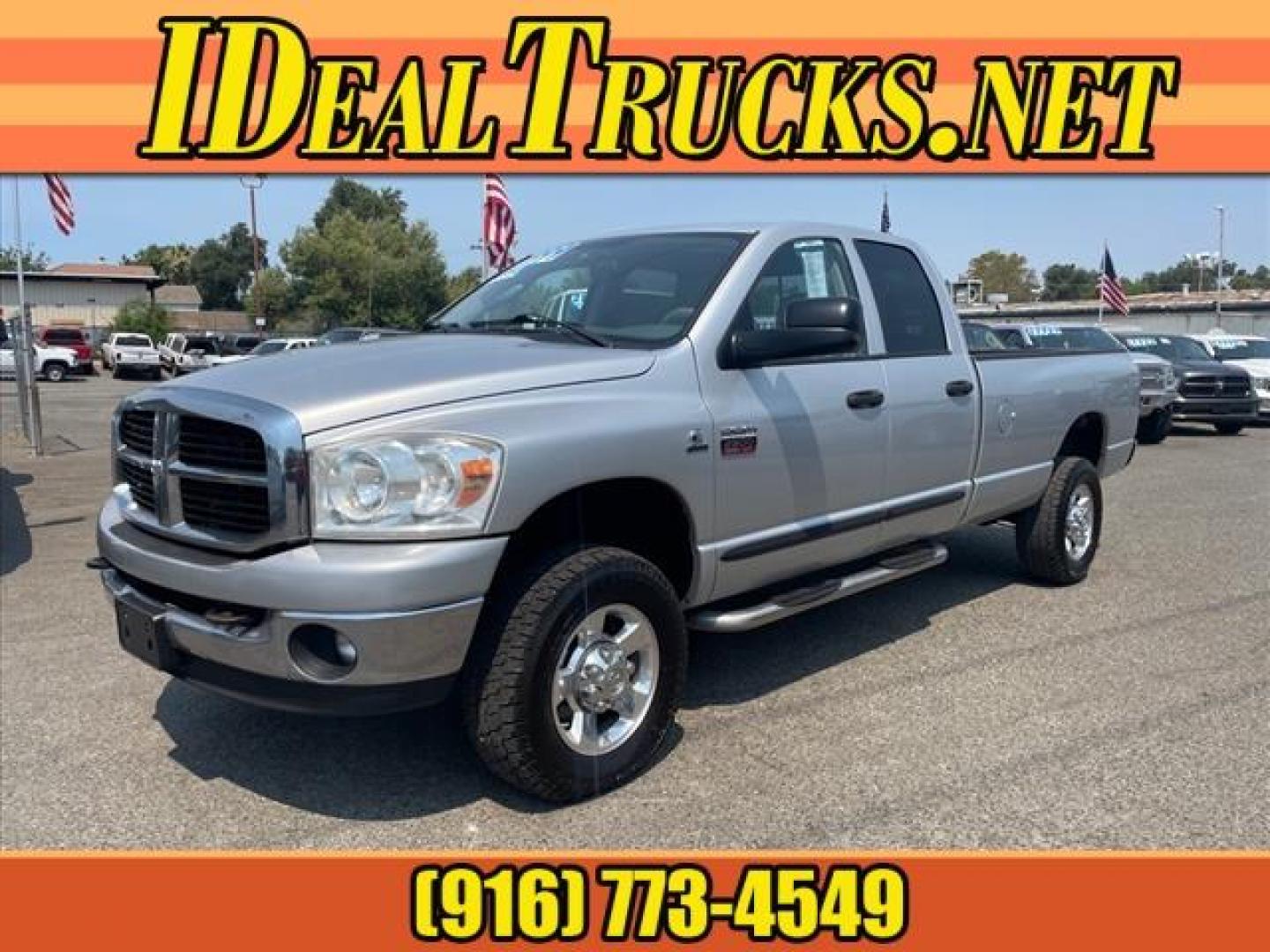 2007 Bright Silver Metallic Clearcoat Dodge Ram 2500 SLT (1D7KS28C37J) with an 5.9L Cummins 5.9L Diesel Turbo I6 325hp 610ft. lbs. Direct Injection engine, 4-Speed Automatic transmission, located at 800 Riverside Ave, Roseville, CA, 95678, (916) 773-4549, 38.732265, -121.291039 - Photo#0