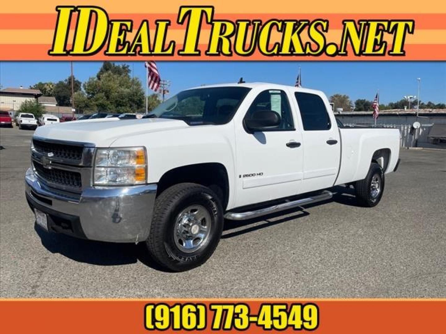 2007 Summit White Chevrolet Silverado 2500HD LT1 (1GCHC23617F) with an 6.6L Duramax 6.6L V8 Turbo 365hp 660ft. lbs. Direct Injection engine, Allison 1000 6-Speed Shiftable Automatic transmission, located at 800 Riverside Ave, Roseville, CA, 95678, (916) 773-4549, 38.732265, -121.291039 - DURAMAX DIESEL CREW CAB LT ALLISON TRANSMISSION SERVICE RECORDS ON CLEAN CARFAX - Photo#0