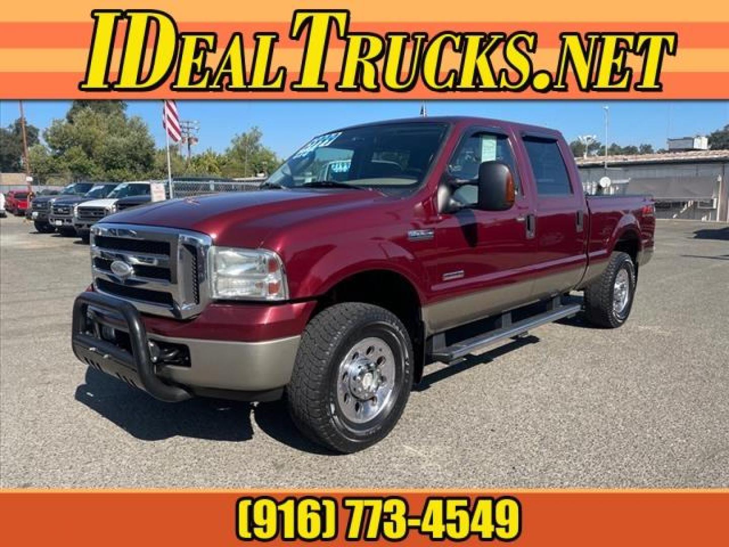 2005 Dark Toreador Red Clearcoat Ford F-250 Super Duty XLT (1FTSW21P05E) with an 6.0L Power Stroke 6.0L Diesel Turbo V8 325hp 560ft. lbs. Direct Injection engine, 6-Speed Manual transmission, located at 800 Riverside Ave, Roseville, CA, 95678, (916) 773-4549, 38.732265, -121.291039 - Photo#0