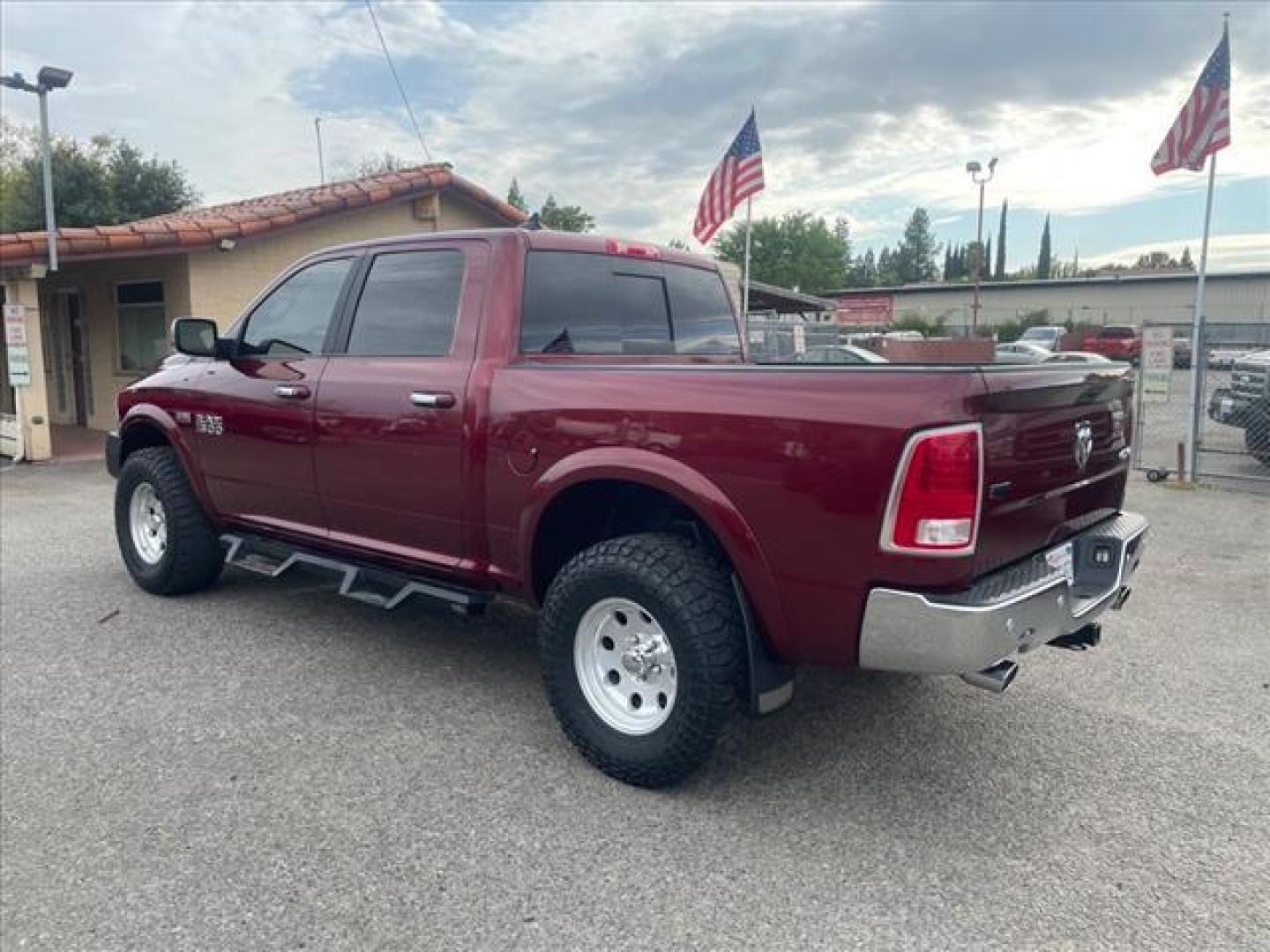 2017 Delmonico Red Pearl Coat RAM 1500 Laramie (1C6RR7NT6HS) with an 5.7L HEMI 5.7L V8 395hp 410ft. lbs. Sequential Multiport Fuel Injection engine, 8-Speed Shiftable Automatic transmission, located at 800 Riverside Ave, Roseville, CA, 95678, (916) 773-4549, 38.732265, -121.291039 - 4X4 CREW CAB LARAMIE 5.7 HEMI V8 CLEAN CARFAX - Photo#2