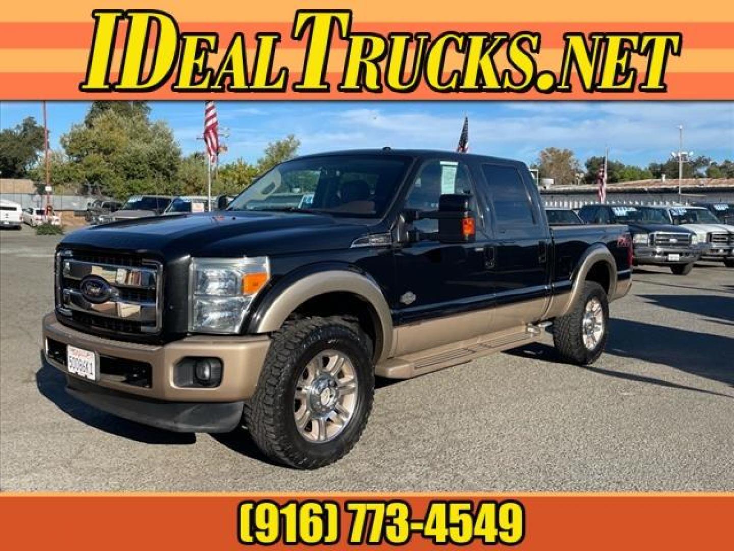 2012 Black/Pale Adobe Metallic Ford F-250 Super Duty King Ranch (1FT7W2BT8CE) with an 6.7L Power Stroke 6.7L Biodiesel Turbo V8 400hp 800ft. lbs. Common Rail Direct Injection engine, 6-Speed Shiftable Automatic transmission, located at 800 Riverside Ave, Roseville, CA, 95678, (916) 773-4549, 38.732265, -121.291039 - DIESEL CREW CAB 4X4 FX4 KING RANCH SERVICE RECORDS ONE OWNER CLEAN CARFAX - Photo#0