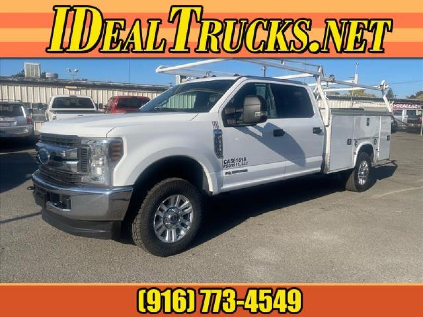 2018 White Ford F-350 Super Duty XLT (1FD8W3FT6JE) with an 6.7L Power Stroke 6.7L Biodiesel Turbo V8 330hp 750ft. lbs. Common Rail Direct Injection engine, 6-Speed Shiftable Automatic transmission, located at 800 Riverside Ave, Roseville, CA, 95678, (916) 773-4549, 38.732265, -121.291039 - DIESEL CREW CAB 4X4 UTILITY BED CLEAN CARFAX - Photo#0