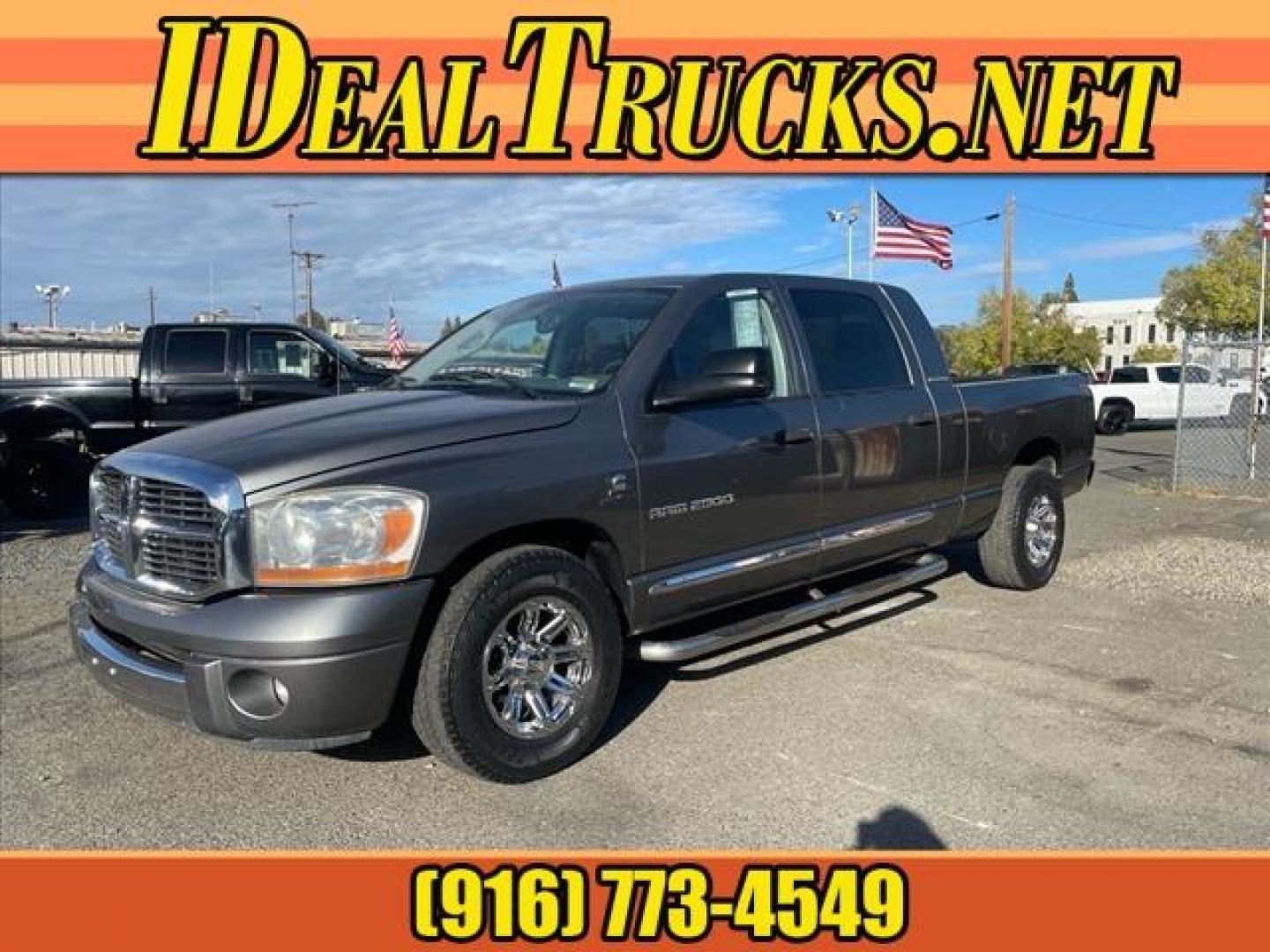 2006 Dk. Gray Dodge Ram 2500 Laramie (3D3KR29CX6G) with an 5.9L 5.9L Turbocharged Diesel I6 OHV 24V FI Engine Direct Injection engine, 4-Speed Automatic transmission, located at 800 Riverside Ave, Roseville, CA, 95678, (916) 773-4549, 38.732265, -121.291039 - CUMMINS DIESEL MEGA CAB CLEAN CARFAX - Photo#0