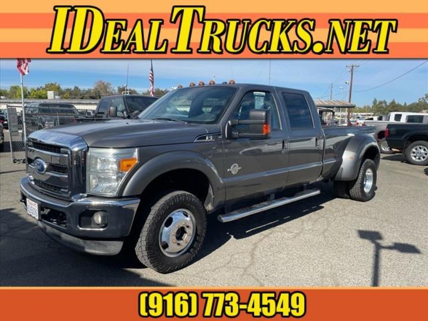 2011 Sterling Grey Metallic Ford F-350 Super Duty Lariat (1FT8W3DT1BE) with an 6.7L Power Stroke 6.7L Biodiesel Turbo V8 400hp 800ft. lbs. Common Rail Direct Injection engine, 6-Speed Shiftable Automatic transmission, located at 800 Riverside Ave, Roseville, CA, 95678, (916) 773-4549, 38.732265, -121.291039 - DIESEL CREW CAB DUALLY 4X4 LARIAT MOON ROOF CLEAN CARFAX - Photo#0