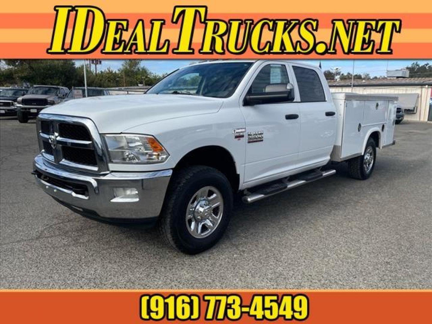 2017 Bright White Clear Coat RAM 3500 Tradesman (3C7WR8CJ1HG) with an 6.4L HEMI 6.4L V8 410hp 429ft. lbs. Sequential Multiport Fuel Injection engine, 6-Speed Shiftable Automatic transmission, located at 800 Riverside Ave, Roseville, CA, 95678, (916) 773-4549, 38.732265, -121.291039 - CREW CAB TRADESMAN 6.4 HEMI UTILITY BED SERVICE RECORDS ON CLEAN CARFAX - Photo#0