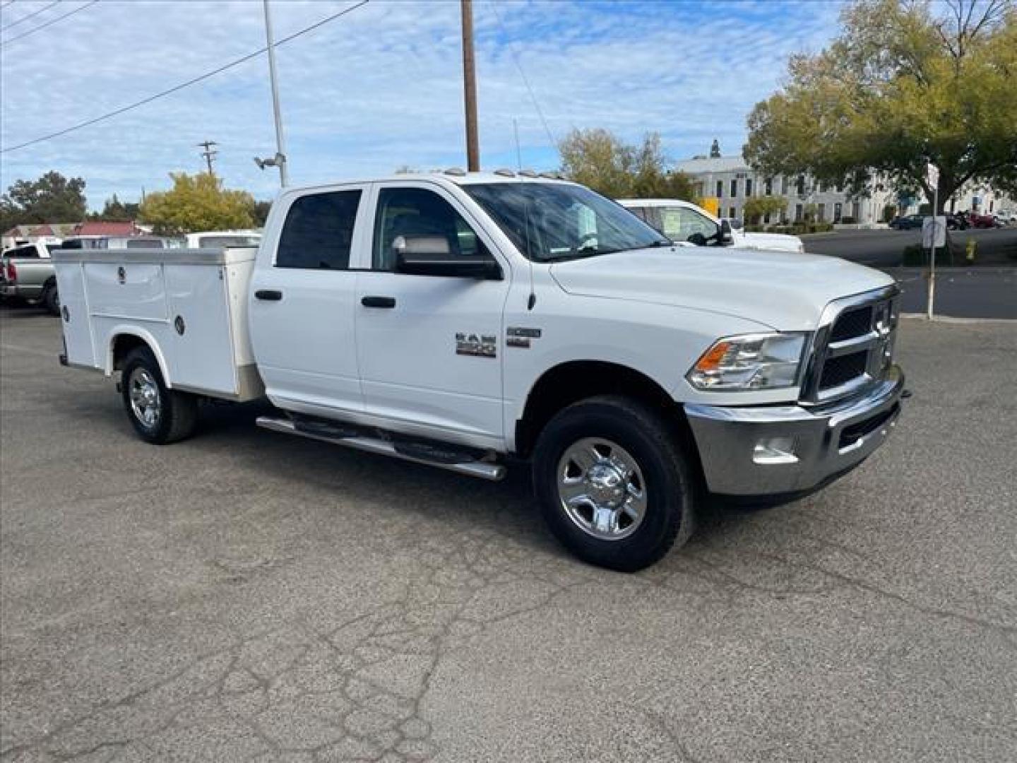 2017 Bright White Clear Coat RAM 3500 Tradesman (3C7WR8CJ1HG) with an 6.4L HEMI 6.4L V8 410hp 429ft. lbs. Sequential Multiport Fuel Injection engine, 6-Speed Shiftable Automatic transmission, located at 800 Riverside Ave, Roseville, CA, 95678, (916) 773-4549, 38.732265, -121.291039 - CREW CAB TRADESMAN 6.4 HEMI UTILITY BED SERVICE RECORDS ON CLEAN CARFAX - Photo#1