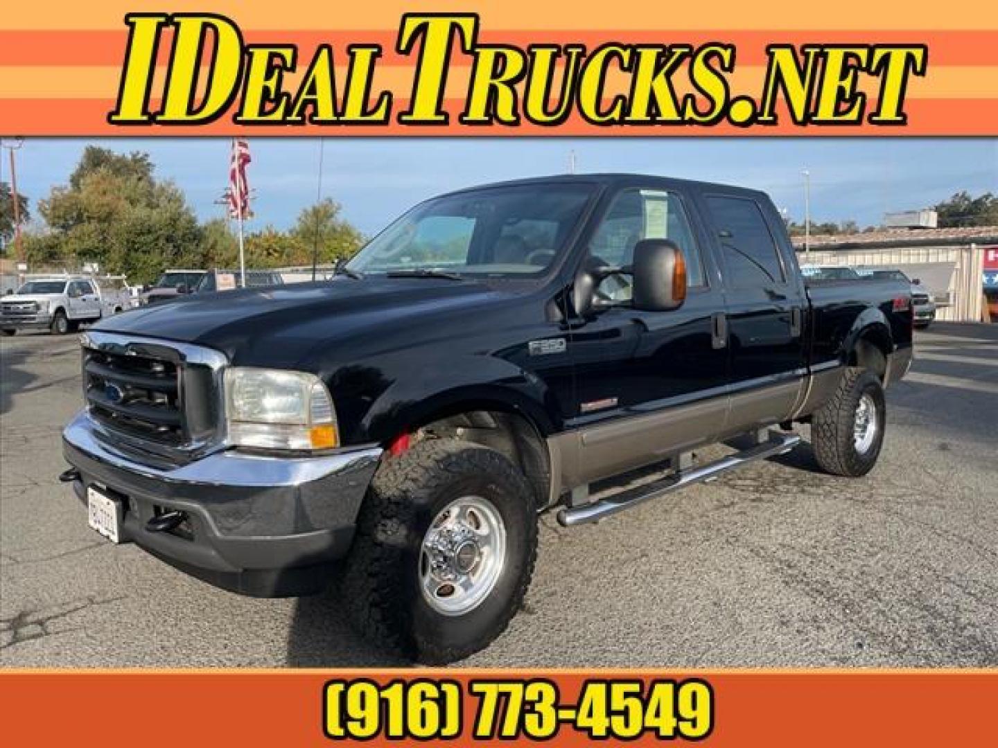 2003 Black/Arizona Beige Metallic Ford F-350 Super Duty Lariat (1FTSW31P13E) with an Power Stroke 6.0L Diesel Turbo V8 325hp 560ft. lbs. Other engine, 5-Speed Automatic transmission, located at 800 Riverside Ave, Roseville, CA, 95678, (916) 773-4549, 38.732265, -121.291039 - DIESEL CREW CAB 4X4 FX4 LARIAT OIL COOLER REPLACED SERVICE RECORDS ON CLEAN CARFAX - Photo#0