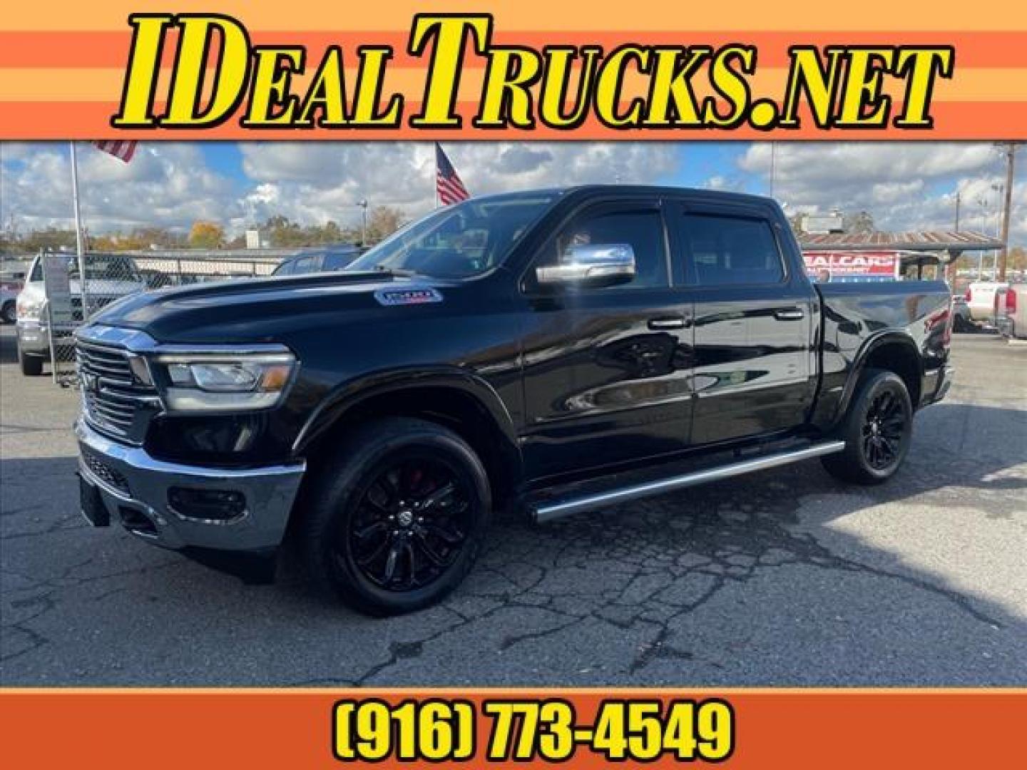 2020 Diamond Black Crystal Pearl Coat RAM 1500 Laramie (1C6SRFJM2LN) with an 3.0L EcoDiesel 3.0L Biodiesel Turbo V6 260hp 480ft. lbs. Common Rail Direct Injection engine, 8-Speed Shiftable Automatic transmission, located at 800 Riverside Ave, Roseville, CA, 95678, (916) 773-4549, 38.732265, -121.291039 - Photo#0