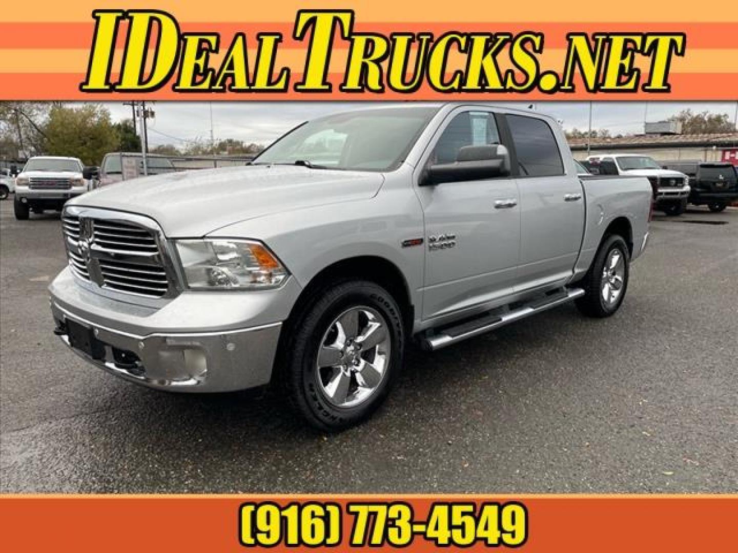 2016 Bright Silver Metallic Clear Coat RAM 1500 Big Horn (1C6RR7LM1GS) with an 3.0L EcoDiesel 3.0L Biodiesel Turbo V6 240hp 420ft. lbs. Common Rail Direct Injection engine, 8-Speed Shiftable Automatic transmission, located at 800 Riverside Ave, Roseville, CA, 95678, (916) 773-4549, 38.732265, -121.291039 - Photo#0