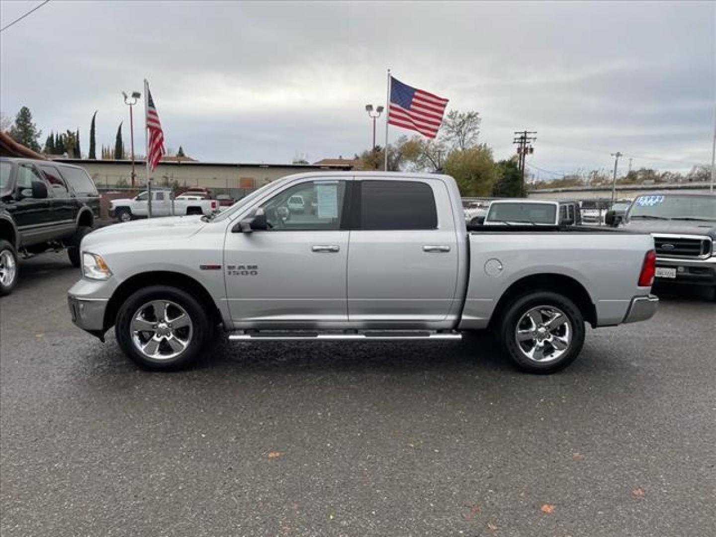 2016 Bright Silver Metallic Clear Coat RAM 1500 Big Horn (1C6RR7LM1GS) with an 3.0L EcoDiesel 3.0L Biodiesel Turbo V6 240hp 420ft. lbs. Common Rail Direct Injection engine, 8-Speed Shiftable Automatic transmission, located at 800 Riverside Ave, Roseville, CA, 95678, (916) 773-4549, 38.732265, -121.291039 - Photo#1