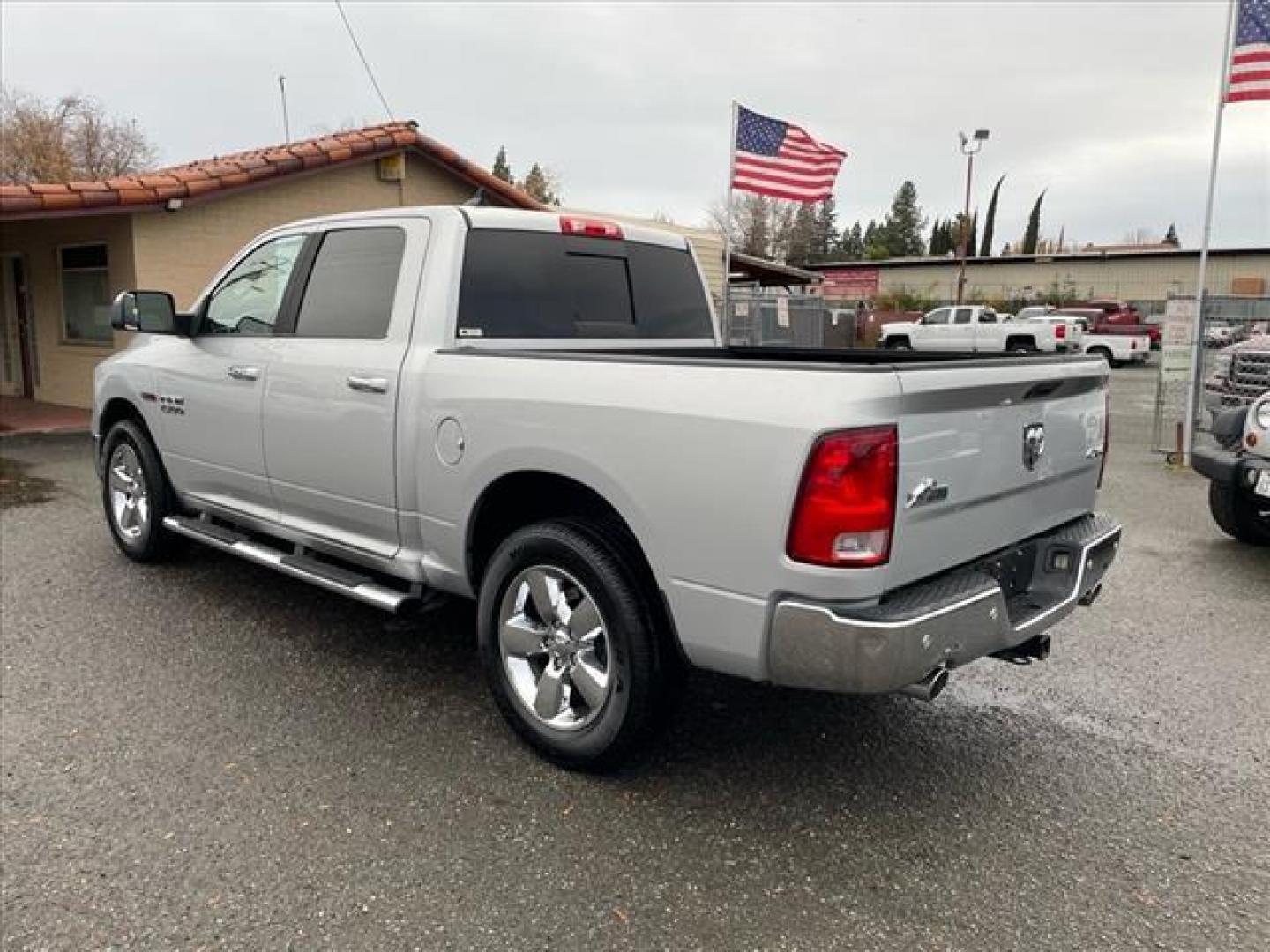 2016 Bright Silver Metallic Clear Coat RAM 1500 Big Horn (1C6RR7LM1GS) with an 3.0L EcoDiesel 3.0L Biodiesel Turbo V6 240hp 420ft. lbs. Common Rail Direct Injection engine, 8-Speed Shiftable Automatic transmission, located at 800 Riverside Ave, Roseville, CA, 95678, (916) 773-4549, 38.732265, -121.291039 - Photo#2