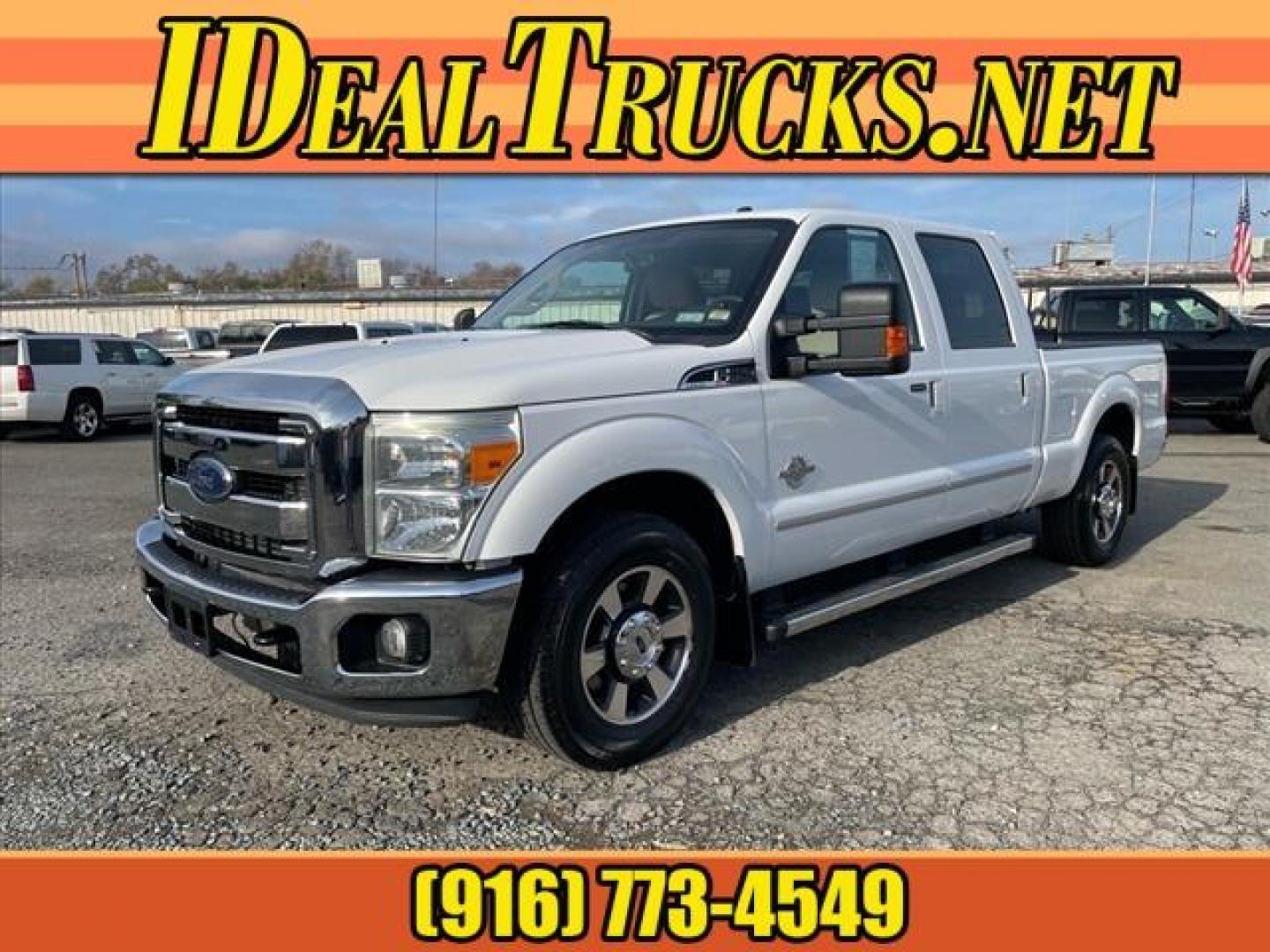 2011 Oxford White Ford F-250 Super Duty Lariat (1FT7W2AT2BE) with an 6.7L Power Stroke 6.7L Biodiesel Turbo V8 400hp 800ft. lbs. Common Rail Direct Injection engine, 6-Speed Shiftable Automatic transmission, located at 800 Riverside Ave, Roseville, CA, 95678, (916) 773-4549, 38.732265, -121.291039 - DIESEL CREW CAB LARIAT LOW MILES - Photo#0