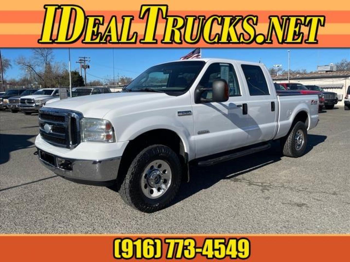 2006 Oxford White Clearcoat Ford F-250 Super Duty XLT (1FTSW21P96E) with an 6.0L Power Stroke 6.0L Diesel Turbo V8 325hp 560ft. lbs. Direct Injection engine, 5-Speed Automatic transmission, located at 800 Riverside Ave, Roseville, CA, 95678, (916) 773-4549, 38.732265, -121.291039 - DIESEL CREW CAB 4X4 FX4 XLT HEADSTUDS BULLET PROOF EGR COOLER CLEAN CARFAX - Photo#0