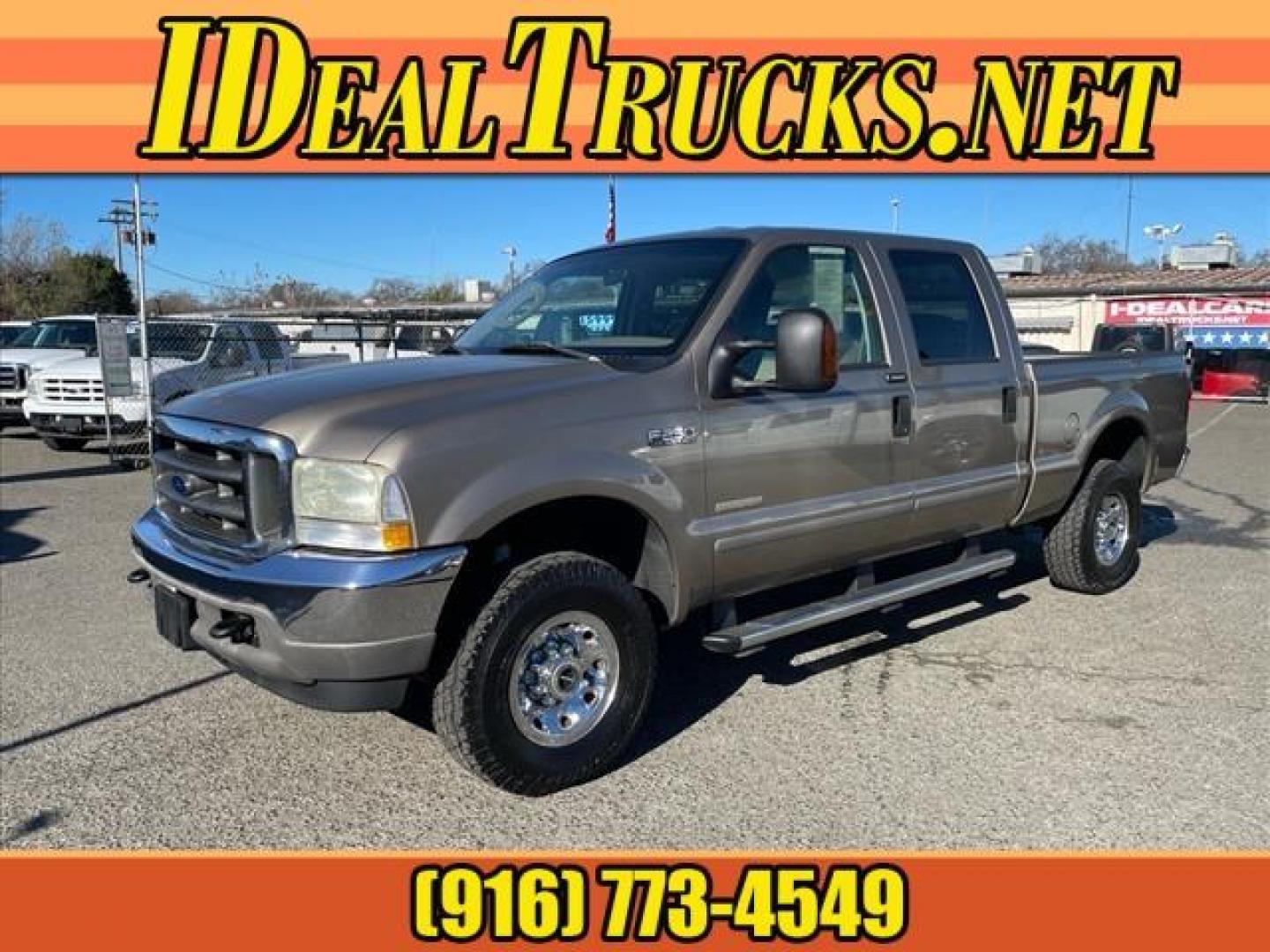 2004 Arizona Beige Clearcoat Metallic Ford F-250 Super Duty XLT (1FTNW21P04E) with an Power Stroke 6.0L Diesel Turbo V8 325hp 560ft. lbs. Other engine, 5-Speed Automatic transmission, located at 800 Riverside Ave, Roseville, CA, 95678, (916) 773-4549, 38.732265, -121.291039 - DIESEL CREW CAB 4X4 XLT LOW MILES SERVICE RECORDS - Photo#0