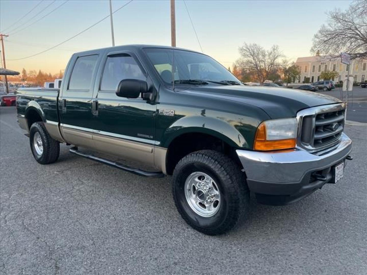 2001 Dark Highland Green Clearcoat Metallic Ford F-250 Super Duty XLT (1FTNW21F21E) with an Power Stroke 7.3L Diesel Turbo V8 250hp 505ft. lbs. Other engine, 4-Speed Automatic transmission, located at 800 Riverside Ave, Roseville, CA, 95678, (916) 773-4549, 38.732265, -121.291039 - 7.3 DIESEL CREW CAB 4X4 OFF ROAD XLT LOW MILES CLEAN CARFAX - Photo#1