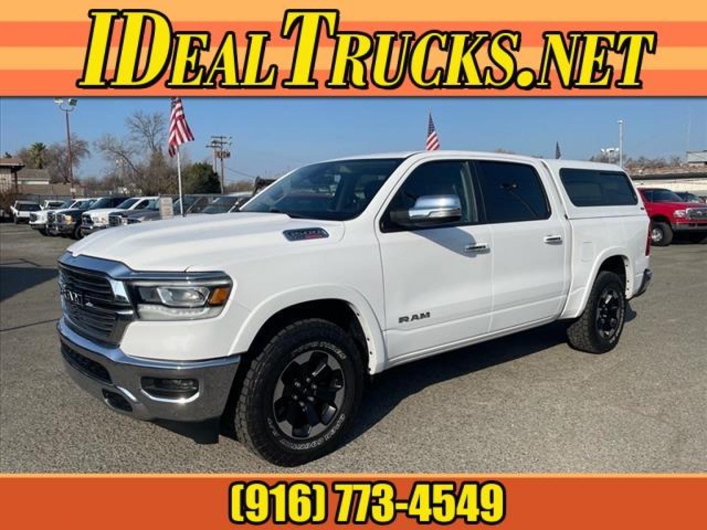 2020 Bright White Clear Coat RAM 1500 Laramie (1C6SRFJM7LN) with an 3.0L EcoDiesel 3.0L Biodiesel Turbo V6 260hp 480ft. lbs. Common Rail Direct Injection engine, 8-Speed Shiftable Automatic transmission, located at 800 Riverside Ave, Roseville, CA, 95678, (916) 773-4549, 38.732265, -121.291039 - Photo#0