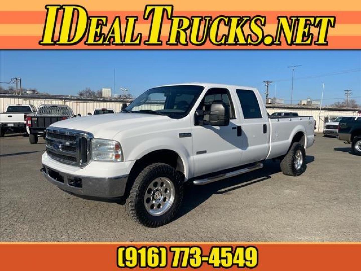 2006 Oxford White Clearcoat Ford F-350 Super Duty XLT (1FTWW31P26E) with an 6.0L Power Stroke 6.0L Diesel Turbo V8 325hp 560ft. lbs. Direct Injection engine, 5-Speed Automatic transmission, located at 800 Riverside Ave, Roseville, CA, 95678, (916) 773-4549, 38.732265, -121.291039 - DIESEL CREW CAB 4X4 XLT - Photo#0