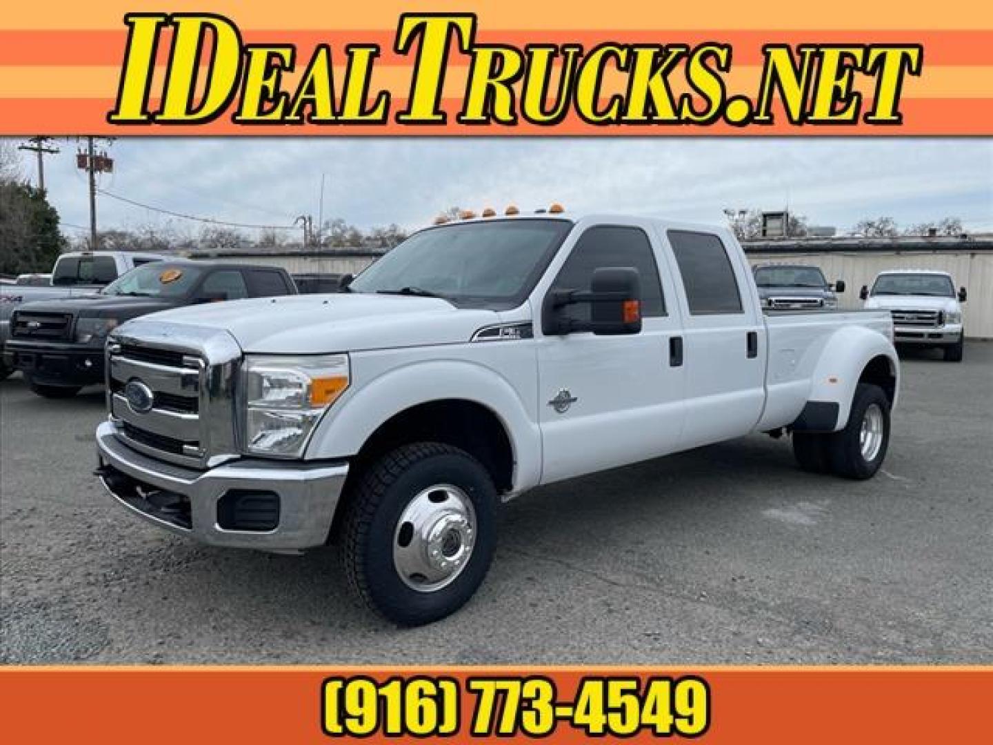 2015 Oxford White Ford F-350 Super Duty XLT (1FT8W3DT1FE) with an 6.7L Power Stroke 6.7L Biodiesel Turbo V8 440hp 860ft. lbs. Common Rail Direct Injection engine, 6-Speed Shiftable Automatic transmission, located at 800 Riverside Ave, Roseville, CA, 95678, (916) 773-4549, 38.732265, -121.291039 - DIESEL CREW CAB DUALLY 4X4 XLT CLEAN CARFAX - Photo#0